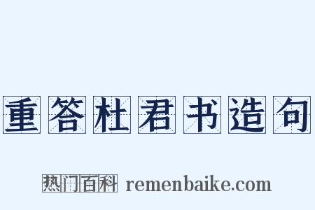 重答杜君书造句是什么意思的图片